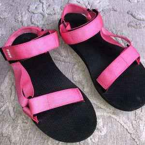 GLAM!!! PINK strap up sandals!